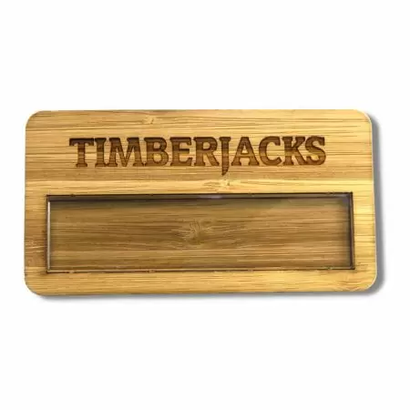 Eco-Friendly Wooden Name Tag - Custom wooden name badges.