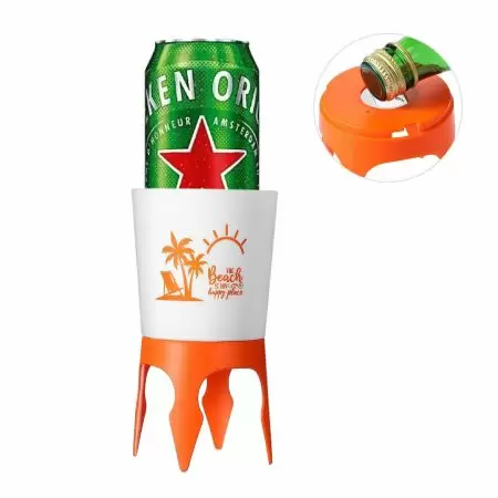 پایه های فنجان ساحلی با باز کننده بطری - پایه های فنجان ساحلی با چاپ لوگو سفارشی.