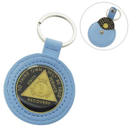 Llavero personalizado de cuero para portamonedas militares.