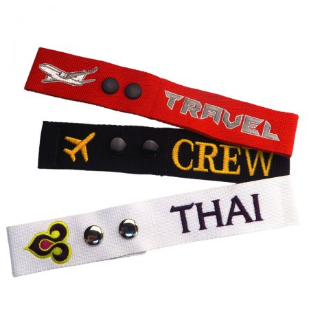 Embroidery Luggage Tags With Snap - Personalized luggage tags