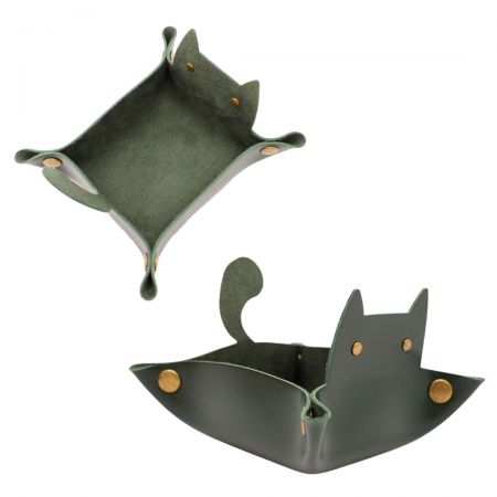 오픈 디자인 가죽 트레이 정리함.