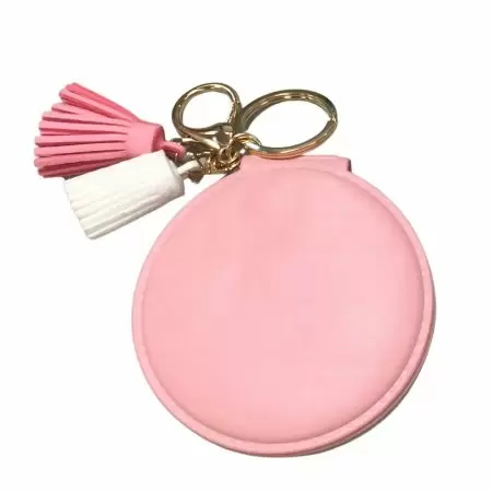 चमड़े का पोर्टेबल मिरर।