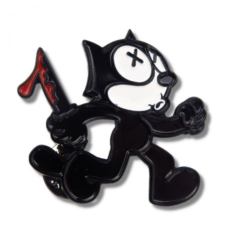 Insignia de pin de dibujos animados personalizada. - Pin de esmalte de Felix el gato.