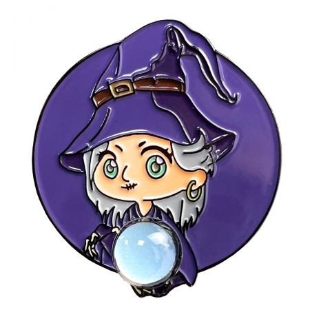 Anpassade lysande nålar med förstoringsboll.