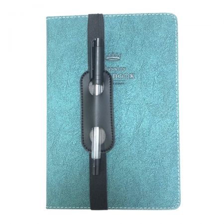 Marcador de página elástico de couro com suporte de caneta. - Suporte de caneta para livro.