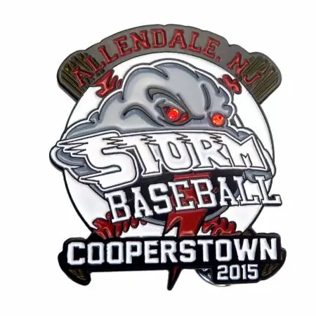 Metal LED Flashing Pins - Baseball flash pin.