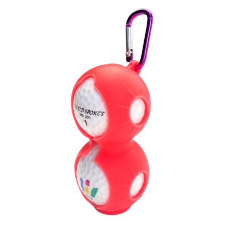 Borsa per palline da golf in silicone con logo stampato. - Copertura in silicone per palline da golf.