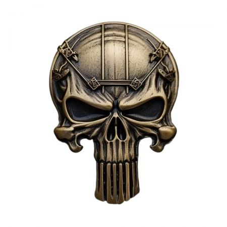 Every detail of the punisher lapel pin is fully customizable.