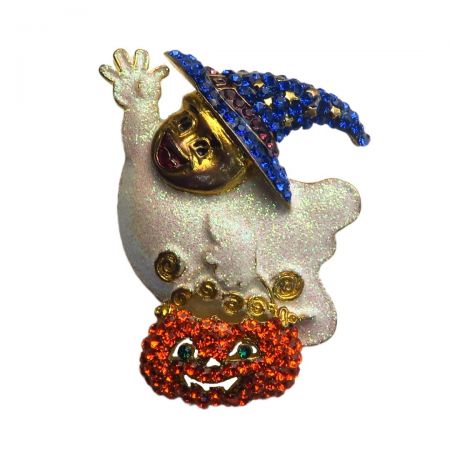 Broche de Halloween personalizado - El broche de Halloween está adornado intrincadamente con colores vibrantes.