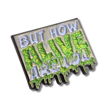 Tilpassede glitteremaljepinner.