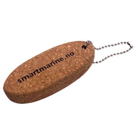 Environmentally friendly custom shape cork keychain.
