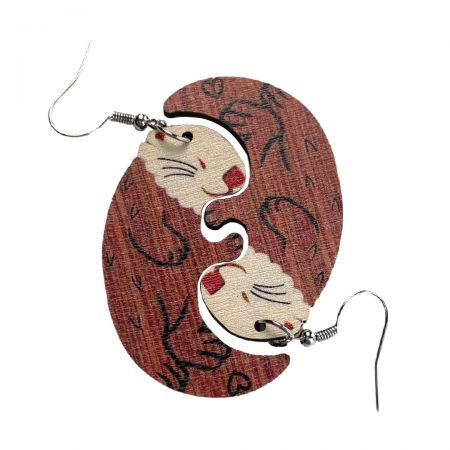 Eco Friendly Custom Wooden Earring - Wedding wooden earring.