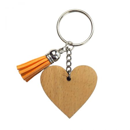 Each personalized wooden keychain is meticulously crafted.