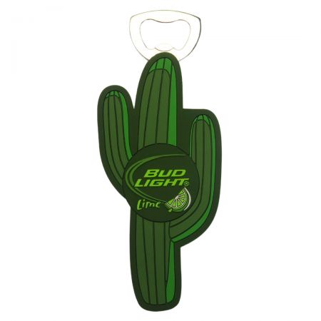 Customized PVC bottle opener for Bud Light Lime brand.