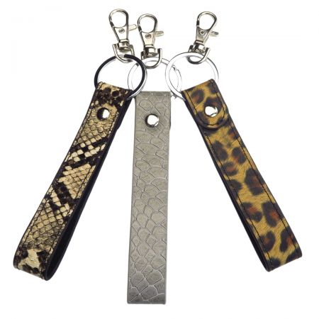Animal Pattern Leather Strap Keychain - Elevate your style with our custom-designed animal pattern leather strap keychain.