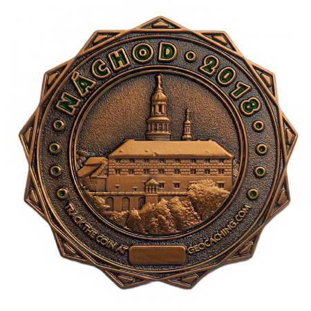 Custom trackable geocoins.