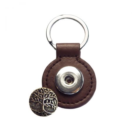 Llavero de Joyería de Cuero con Botón a Presión - Desata tu brillo con nuestra exquisita colección de joyería de botón a presión.