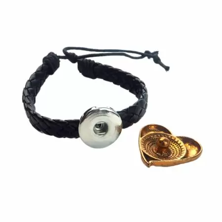 Leather Adjustable Snap Button Bracelet - Adorn your wrist with a chic snap button bracelet, a fashion statement in simplicity.