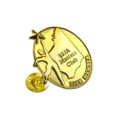 Gör ett djärvt uttalande med en slående guldpläterad metallkavajnål som drar till sig uppmärksamhet.