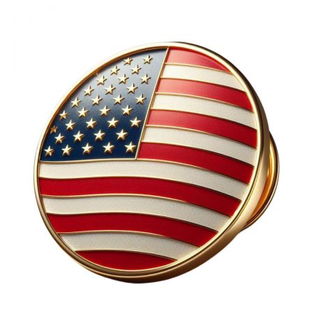 Fournisseur personnalisé de badge émaillé du drapeau américain.