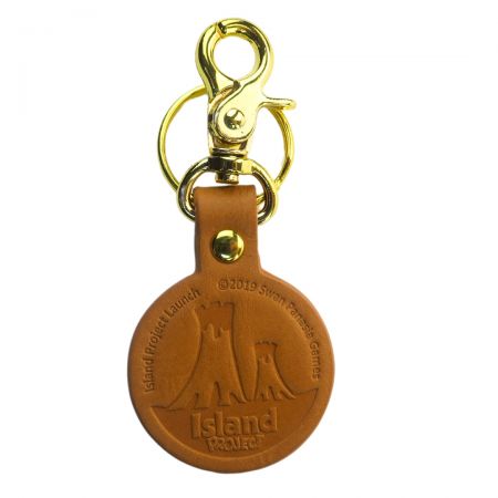 Debossing logo on your leather keychain.