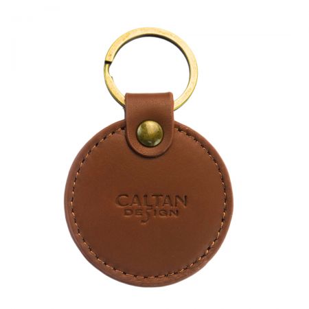 Leather key ring personalised.