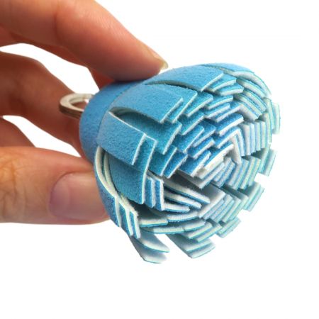 We have customized numerous mini tassel key rings.