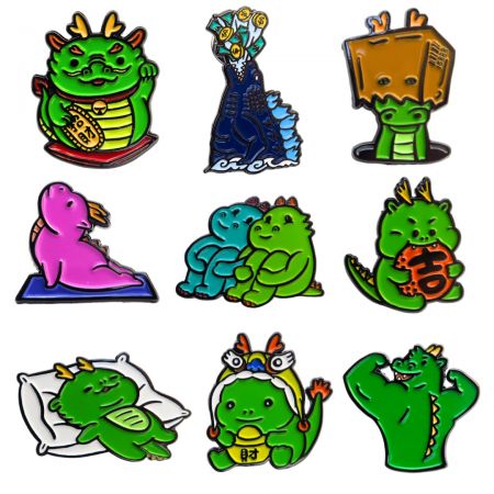 अनूठे संग्रह के लिए ईनामेल पिन सेट को व्यक्तिगत बनाएं।