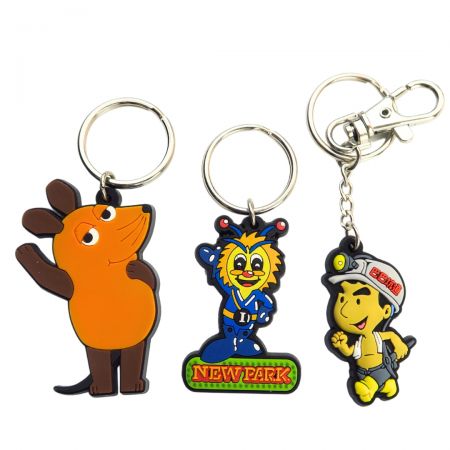 Design silicone rubber keyrings with printed logos.