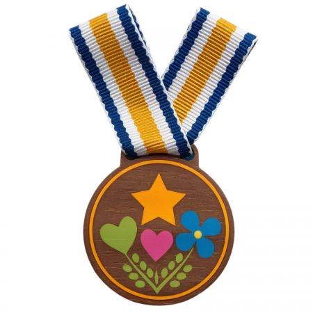 Wooden running medals.