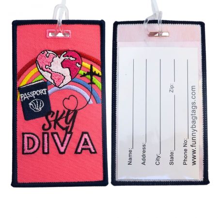 Create personalized embroidery custom suitcase tags for a stylish travel accessory.