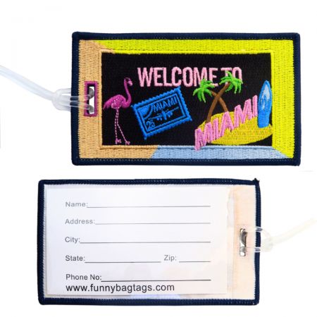 Make your travel bags stand out with embroidered custom travel bag tags.