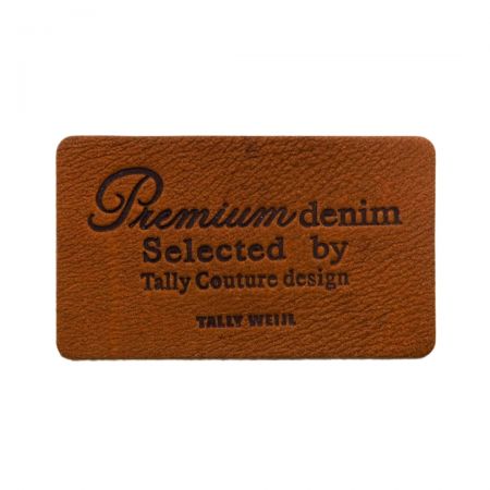 Durable leather tags, perfect for branding apparel, accessories, and more.