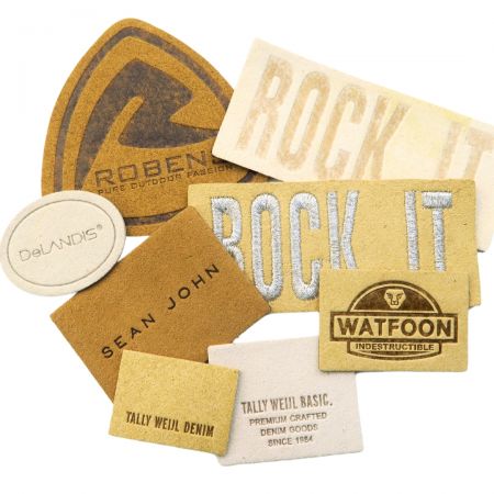 Suede Leather Clothing Labels - Soft and luxurious, suede cloth is perfect for creating elegant apparel or accessories with a rich texture.