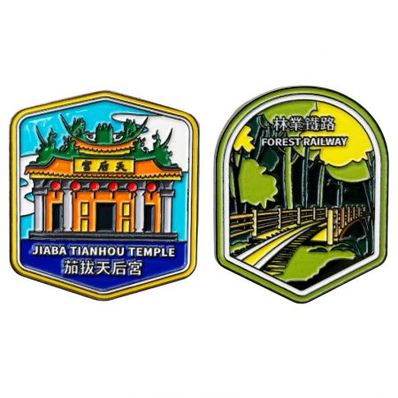 Custom UV printed pins.