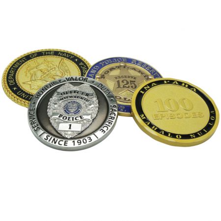 Personalized navy military coins.