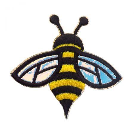 Iriserende broderte lapper for klær.