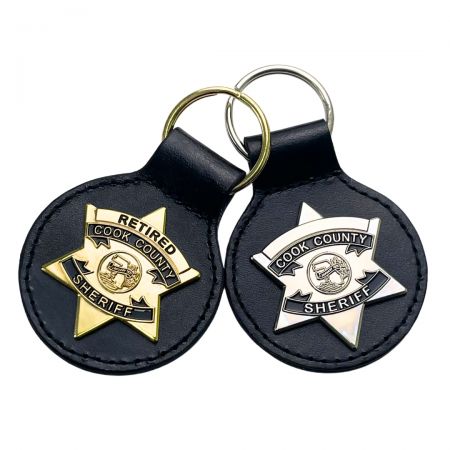 Military Badge With Custom Leather Keychains - Custom leather keychains are perfect for adding a personal touch to a classic and durable accessory.
