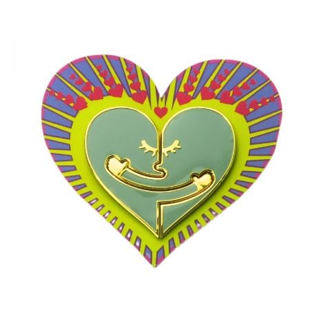 Design a unique custom heart pin with enamel or rhinestones.