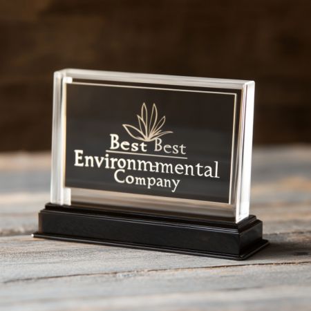 Design custom acrylic award plaques with vibrant colors and engraving.