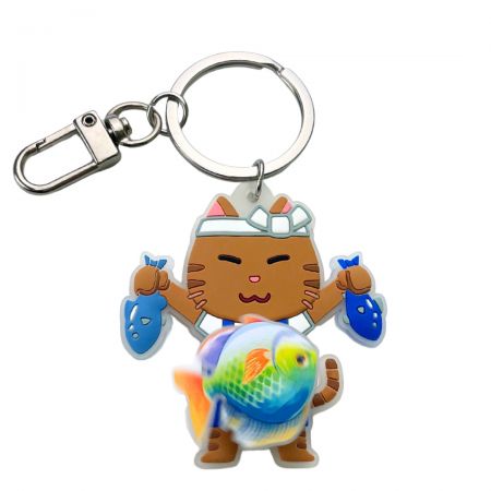 Custom Rubber Spinning Keychain - Catch attention with a custom rubber spinning keychain.