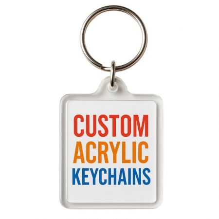Gegraveerde acryl sleutelhanger.