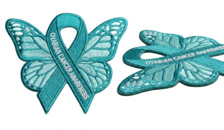 Embroidered awareness ribbon patches