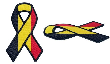 Woven awareness ribbon patches