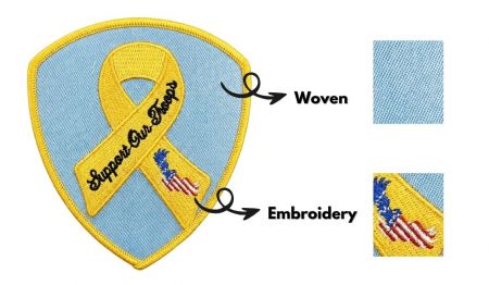 Woven Patch Base with Embroidered Accents