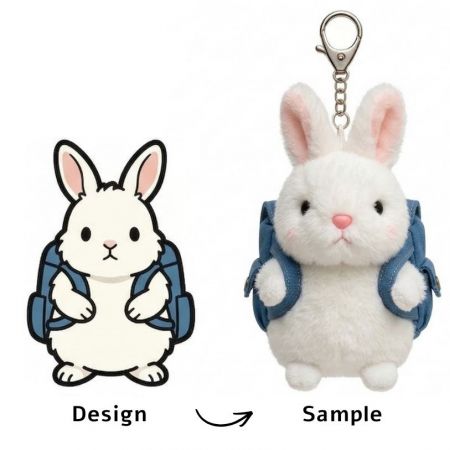 カスタムかわいいぬいぐるみキーチェーン。
