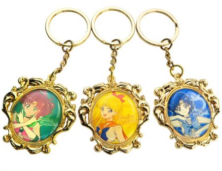 Printed Metal Keychains with Epoxy Dome Finish
