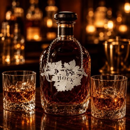Custom Metal Decanter Labels for Wine & Spirits Brands - Custom decanter tags can decorate your wine bottles or whiskey.