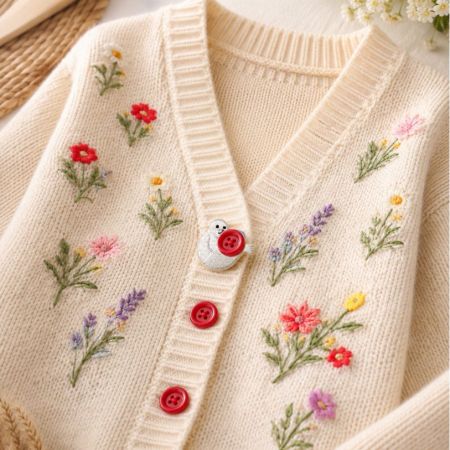 Broderte knappdeksler tilpasset