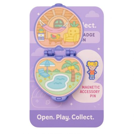 Interactive Hinged Badge with Magnetic Pin - Custom Flip-Open Badge with Magnet.